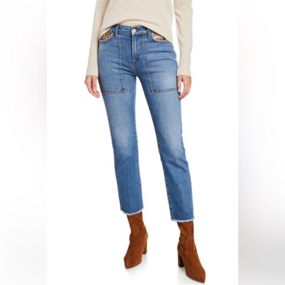Frame Le High straight cropped Rattler jeans. 28 never worn excellent condition